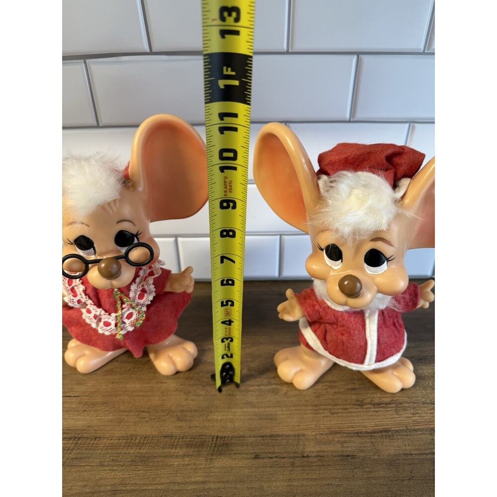 Vintage 1970 Roy Dee Of Fla. Big Ear Mouse Bank Lot of 2 Santa Claus & Mrs Claus - Picture 7 of 9
